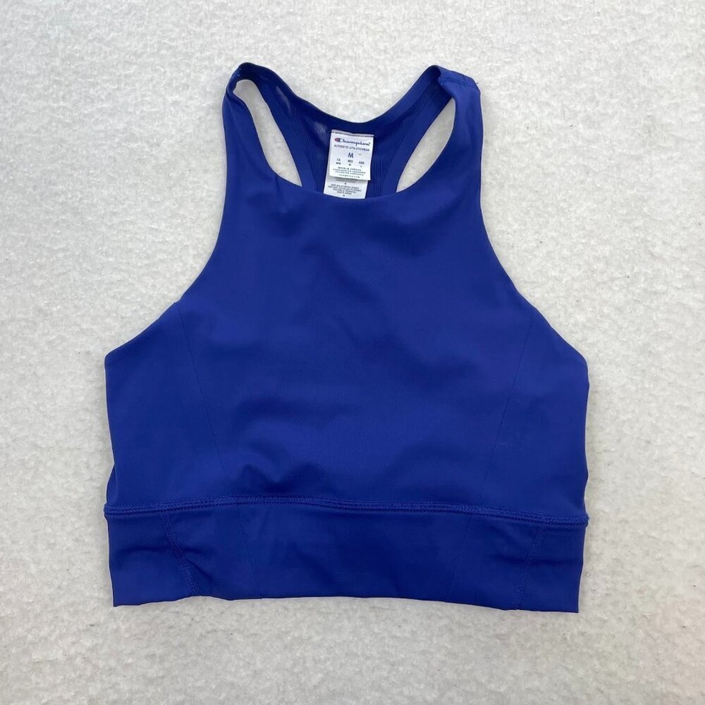 Champion Blue Racerback Pullover Sports Bra Tank Size Medium